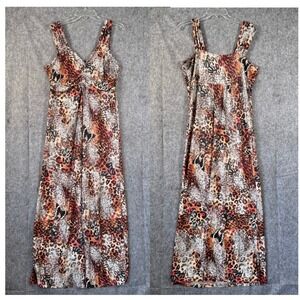 Vtg Y2K Babydoll Maxi Lace Fairygoth Dress Womens XL Butterfly Animal Print